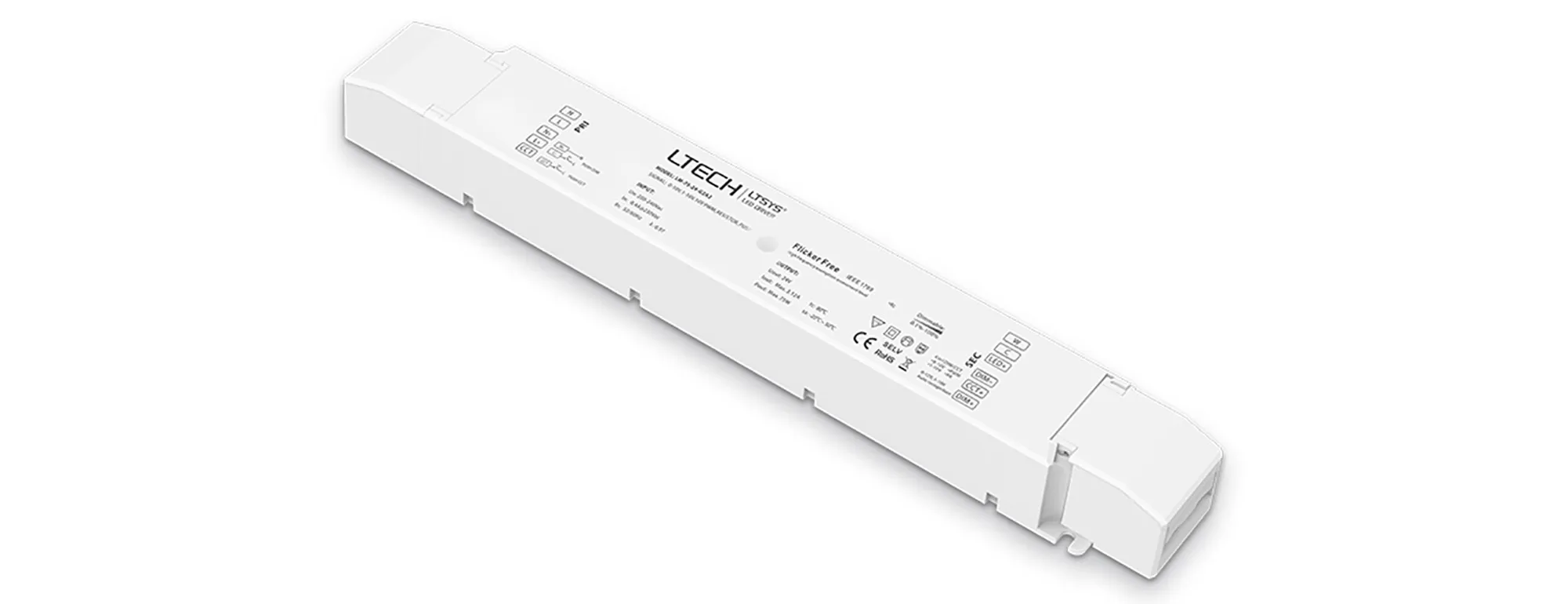 LM-75-24-G2A2  0-10V/1-10V/10V PWM/RX/Push DIM/CT, 0-100% Dim, CV 75W 24Vdc 3.12A, 200-240Vac,IP20, 5yrs Warranty.